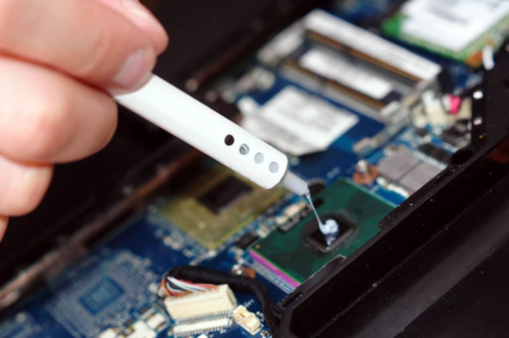 Apply high-quality thermal paste to your laptop CPU top reduce loud fan noise