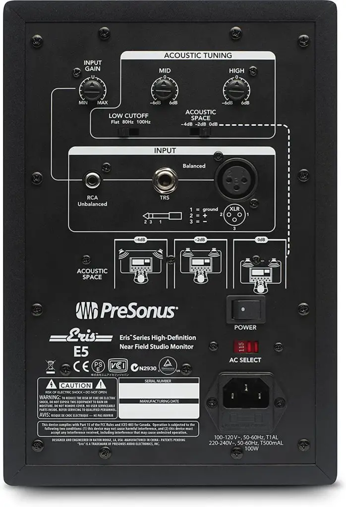 Presonus Studio Monitor (Eris E5) best small studio monitors