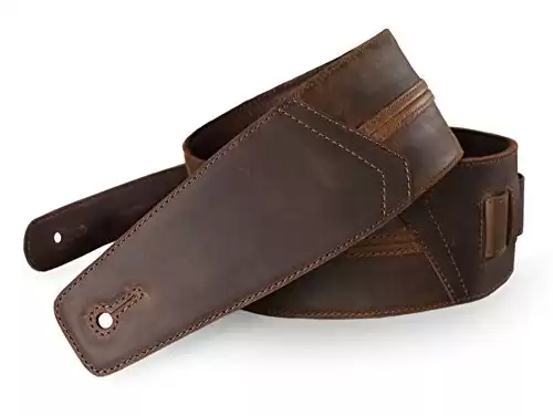 Straight Up Full Grain Padded Leather Guitar Strap