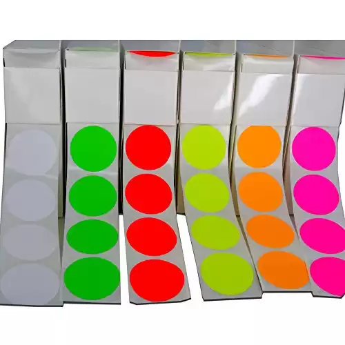 Circle Stickers Color Coding Labels