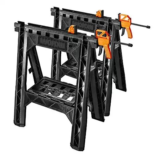 WORX Clamping Sawhorse Pair with Bar Clamps